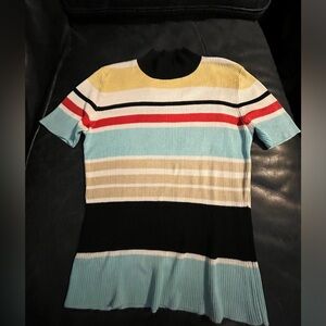 Anne Klein II brightly striped sweater size Large